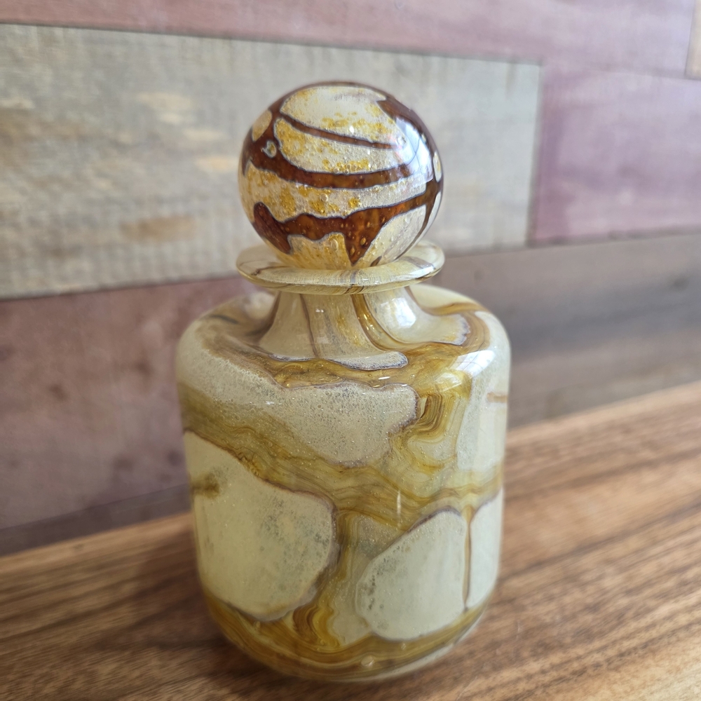 Handcrafted MDINA 70s Glass with Earthy Tones